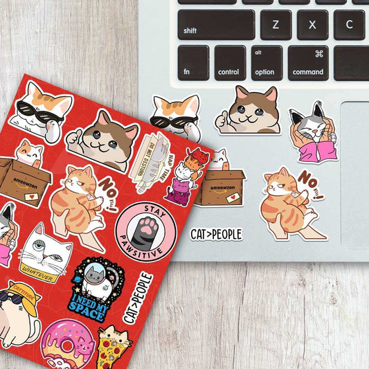 Cute Cat Mini Sticker Sheet - STICK IT UP