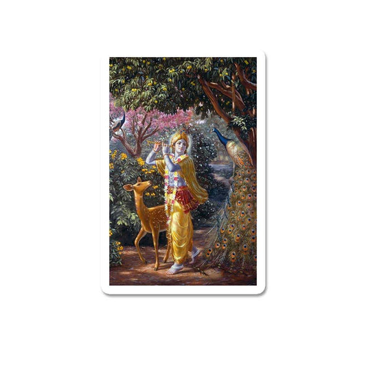 Krishna With Deer Sticker - STICK IT UP