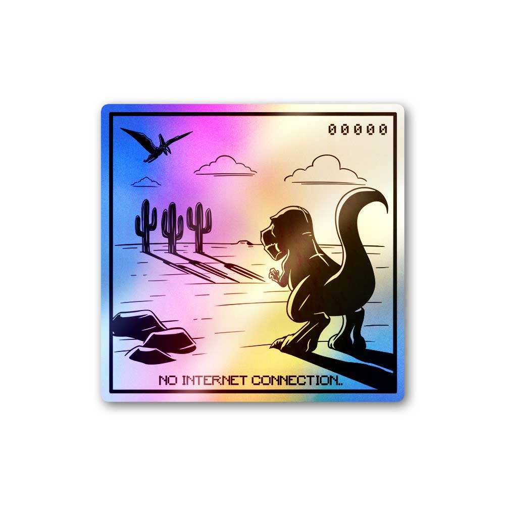 No Internet Connection Holographic Sticker