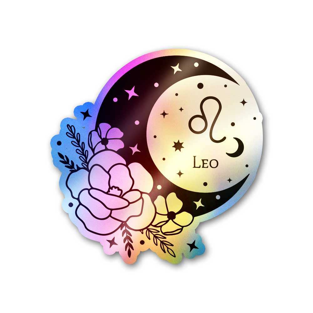 Moon Child Leo Holographic Sticker