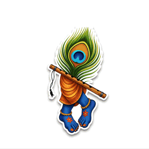 Baal Krishna Bumper Sticker waterproof vinyl decal for laptop, bike, car & bottle