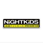 Nightkids Bumper Sticker waterproof vinyl decal for laptop, bike, car & bottle
