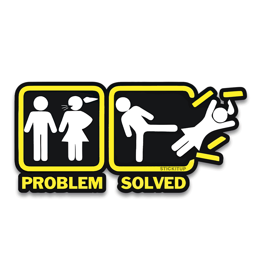 Problem Solved Bumper Sticker - Bumper Sticker | STICK IT UP