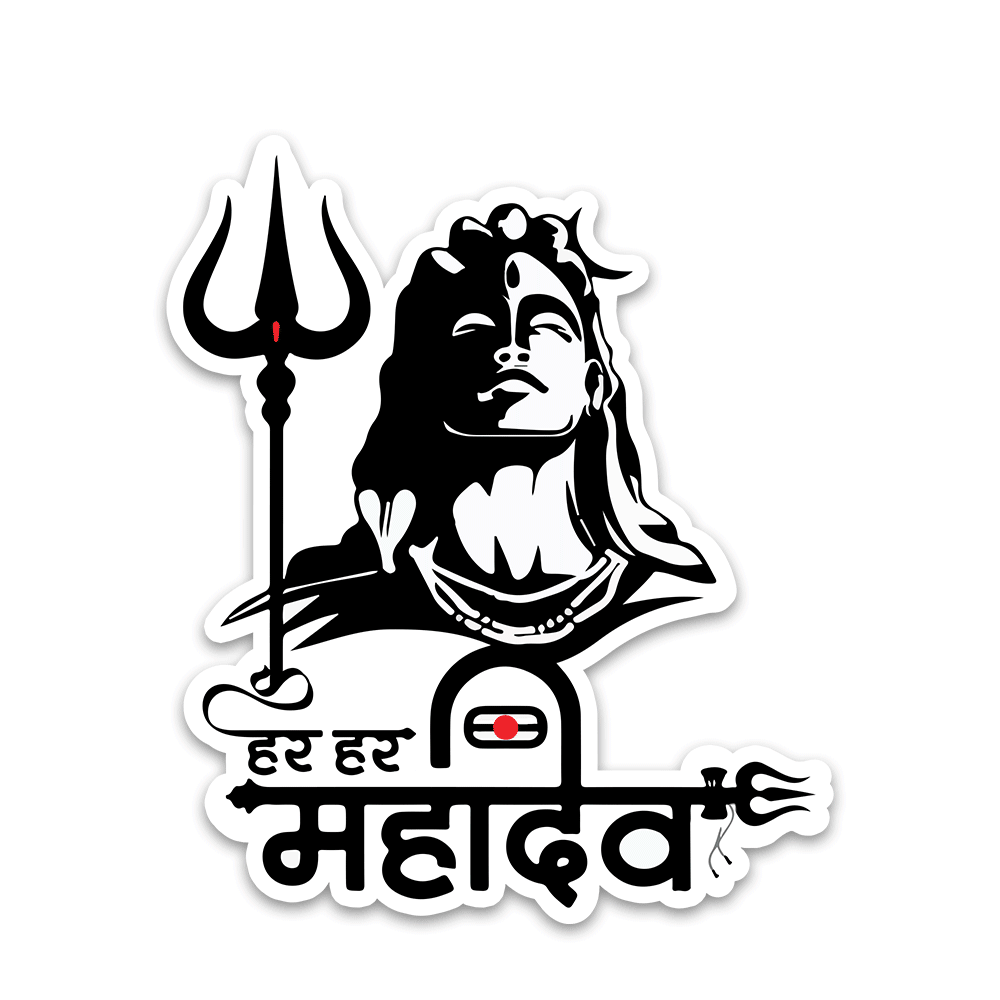 Har Har Mahadev Bumper Sticker waterproof vinyl decal for laptop, bike, car & bottle