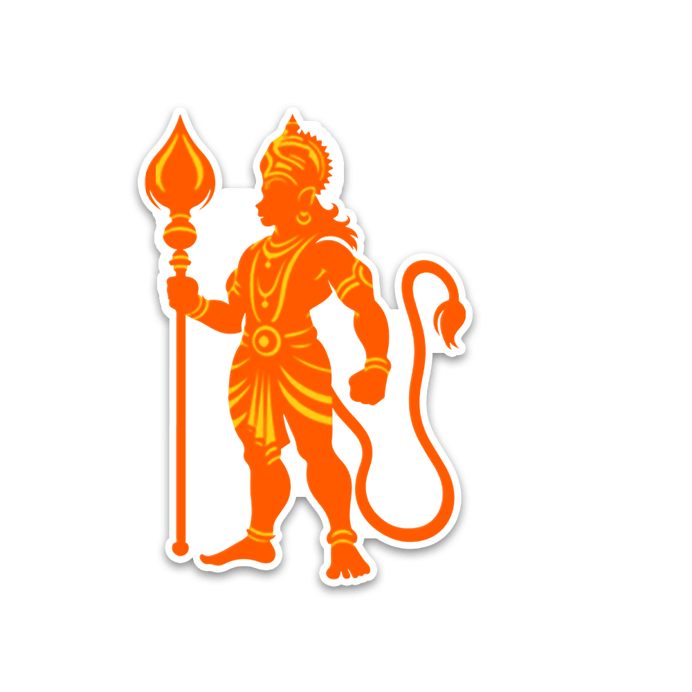 Lord Hanuman 2.0 Bumper Sticker waterproof vinyl decal for laptop, bike, car & bottle