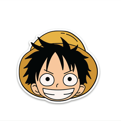Luffy Face Bumper Sticker waterproof vinyl decal for laptop, bike, car & bottle