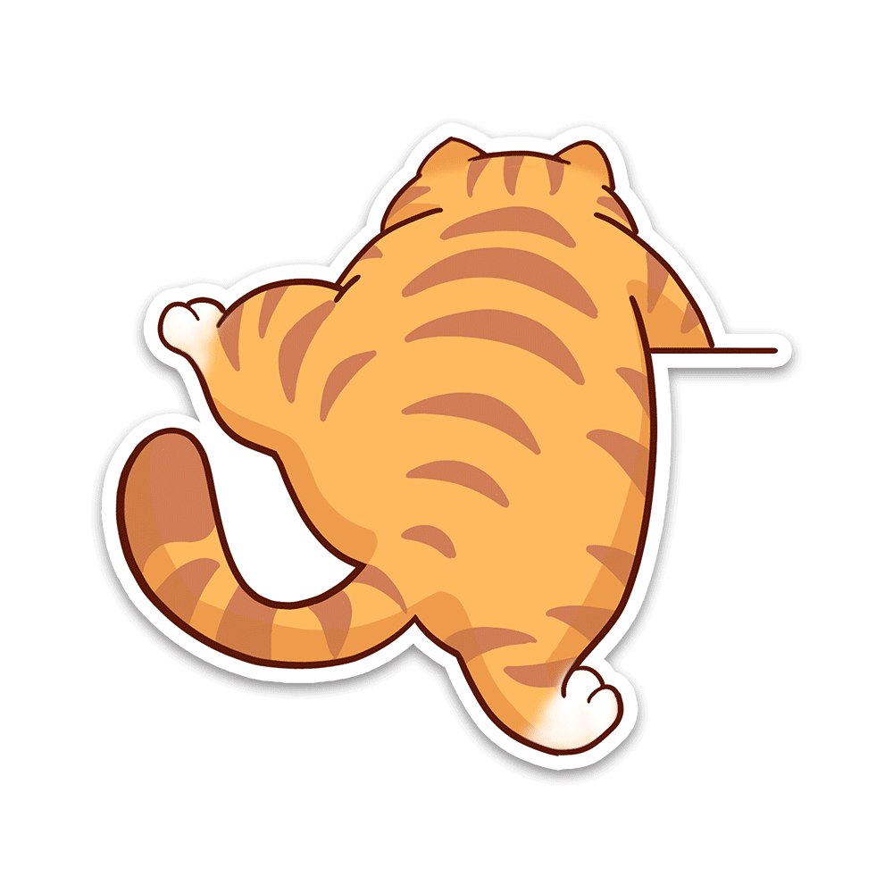Orange Cat Bumper Sticker waterproof vinyl decal for laptop, bike, car & bottle