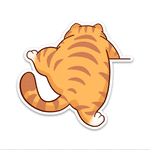 Orange Cat Bumper Sticker waterproof vinyl decal for laptop, bike, car & bottle