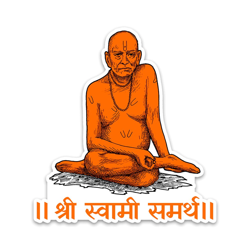 Swami Samarth Bumper Sticker waterproof vinyl decal for laptop, bike, car & bottle