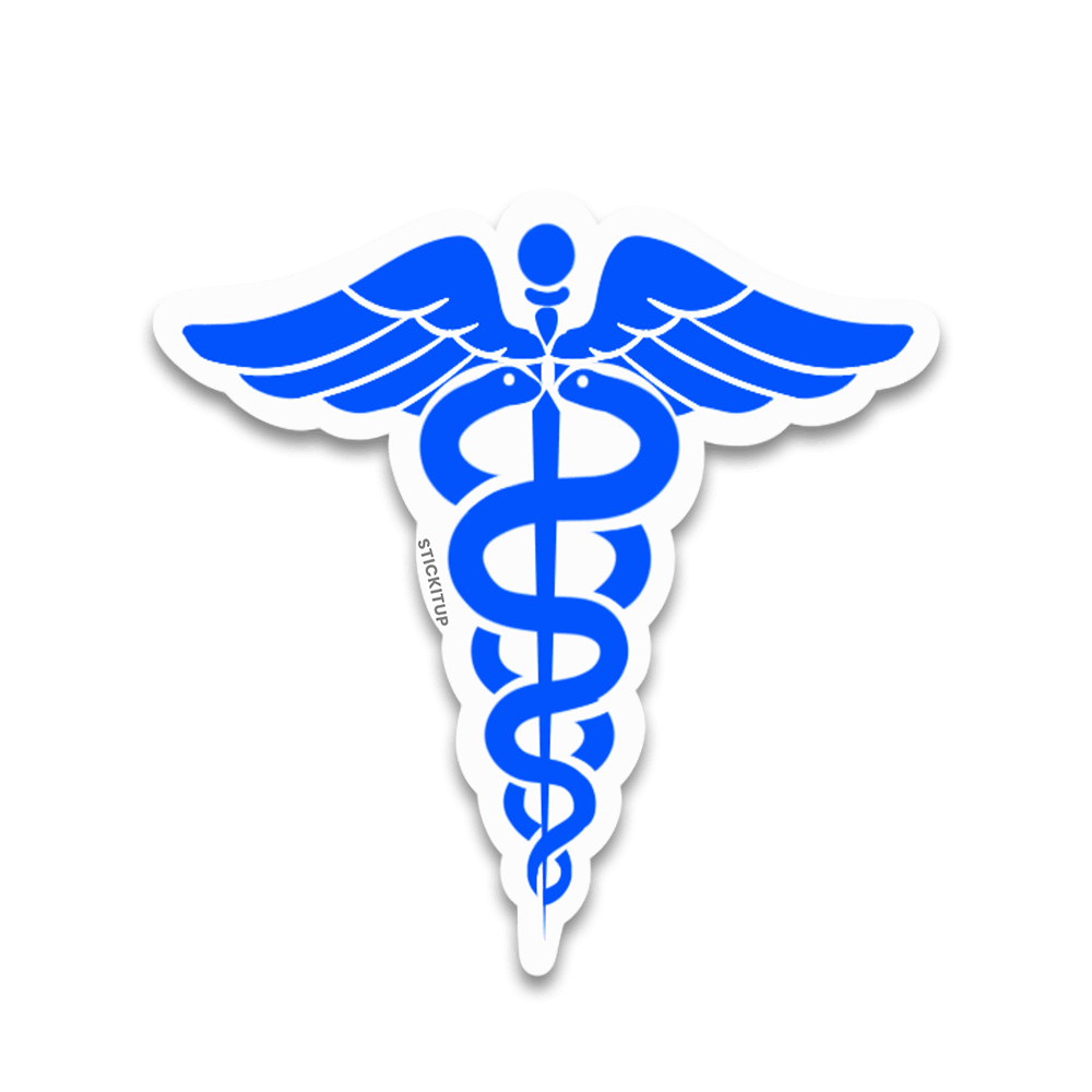 Caduceus Bumper Sticker waterproof vinyl decal for laptop, bike, car & bottle