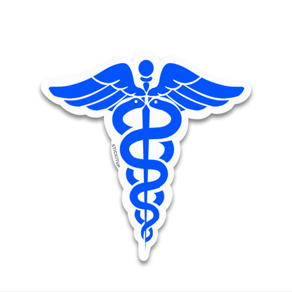 Caduceus Bumper Sticker waterproof vinyl decal for laptop, bike, car & bottle