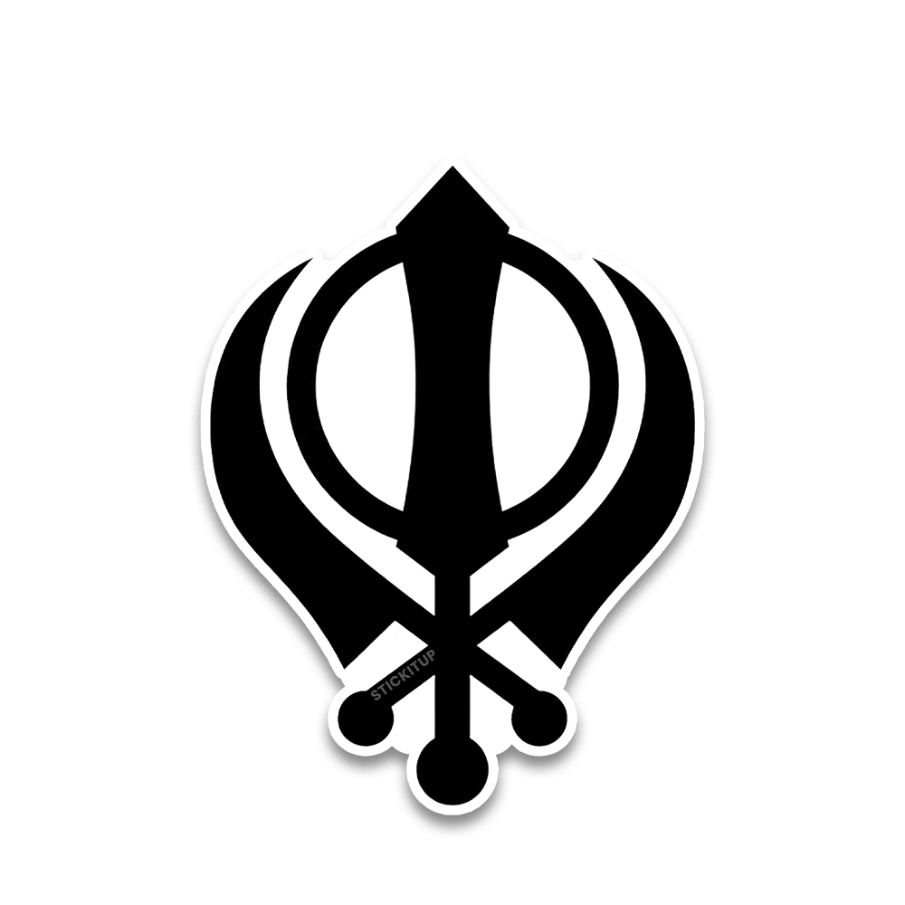 Khanda Bumper Sticker waterproof vinyl decal for laptop, bike, car & bottle