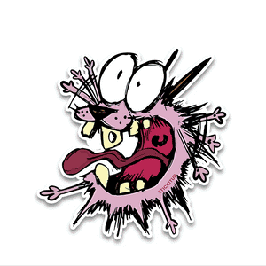 Courage the Cowardly Dog Bumper Sticker waterproof vinyl decal for laptop, bike, car & bottle