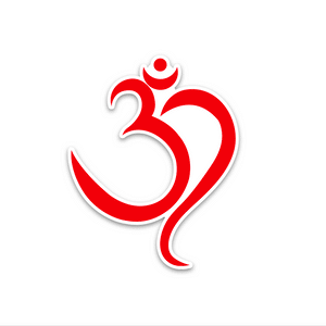 Red Colour Om Bumper Sticker