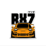 RX7 Orange Bumper Sticker waterproof vinyl decal for laptop, bike, car & bottle