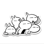 Molang & Piu Piu Bumper Sticker waterproof vinyl decal for laptop, bike, car & bottle