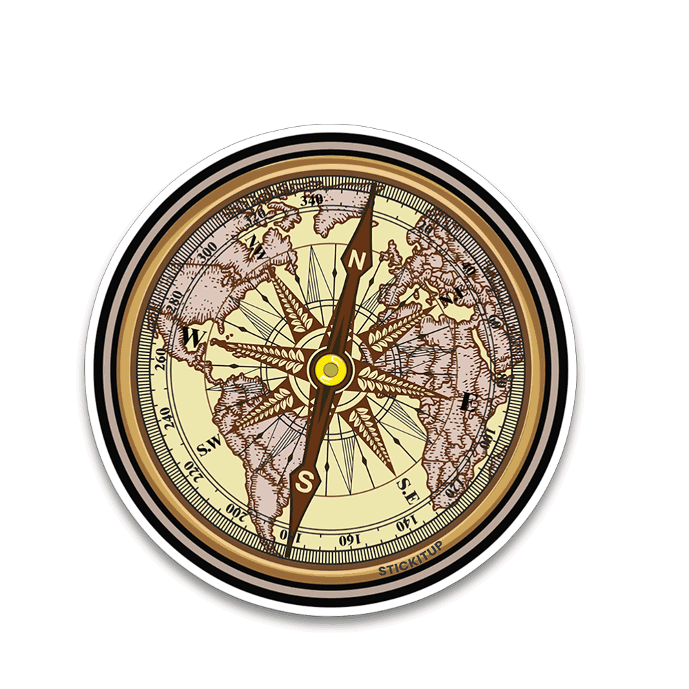 Vintage Compass Bumper Sticker - Bumper Sticker | STICK IT UP