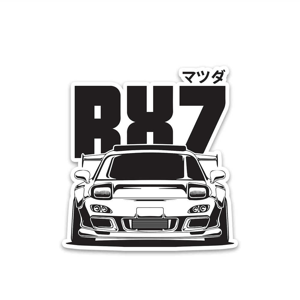 RX7 Bumper Sticker waterproof vinyl decal for laptop, bike, car & bottle
