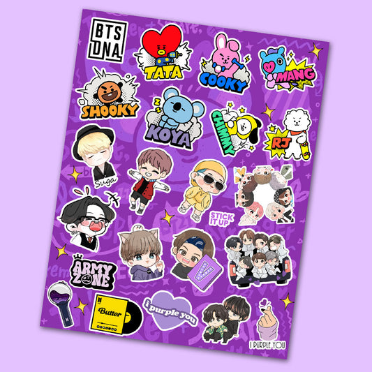 BTS Mini Stickers Sheet