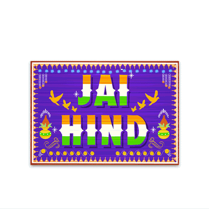 Jai Hind Bumper Sticker waterproof vinyl decal for laptop, bike, car & bottle