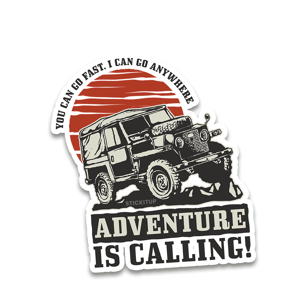 Adventure is calling Bumper Sticker waterproof vinyl decal for laptop, bike, car & bottle