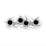 Bullet Marks Bumper Sticker waterproof vinyl decal for laptop, bike, car & bottle