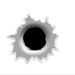 Bullet Hole Bumper Sticker waterproof vinyl decal for laptop, bike, car & bottle