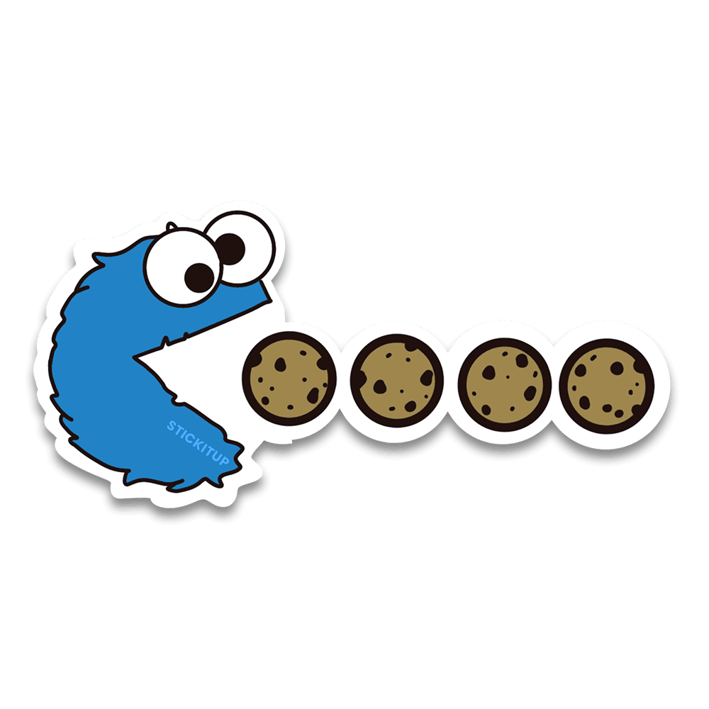 Cookie Monster Bumper Sticker waterproof vinyl decal for laptop, bike, car & bottle