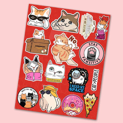 Cute Cat Mini Sticker Sheet