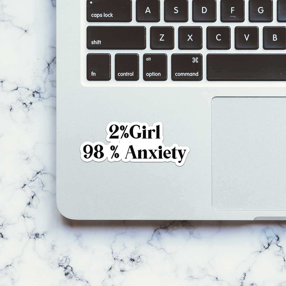 2 % Girl Sticker waterproof vinyl decal for laptop, bike, car & bottle