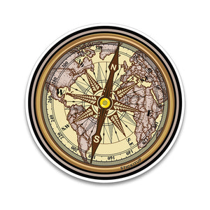 Vintage Compass Bumper Sticker