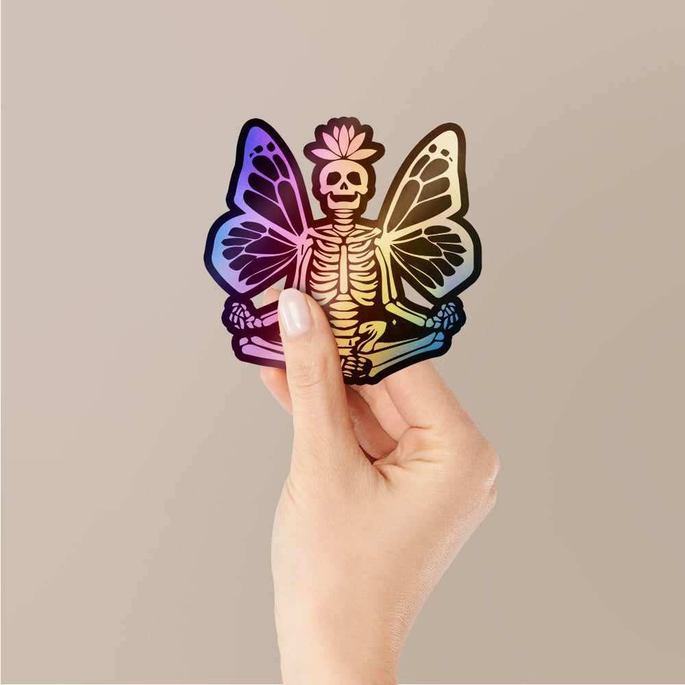 Skeleton Butterfy Holographic Stickers | STICK IT UP