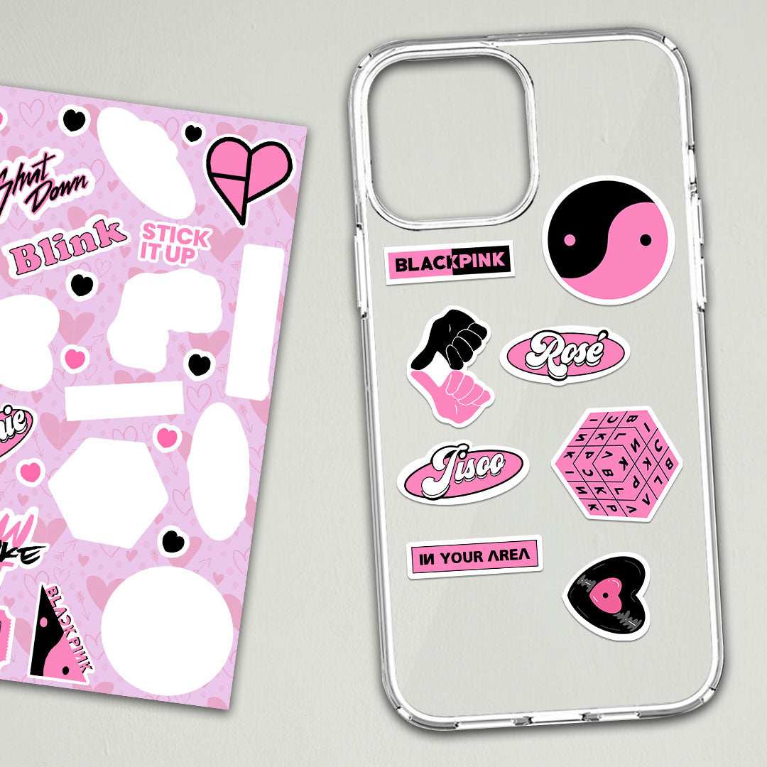 Black Pink Mini Stickers Sheet