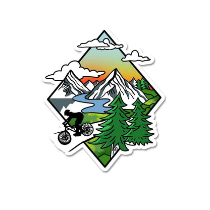 Biker In Wild  Sticker