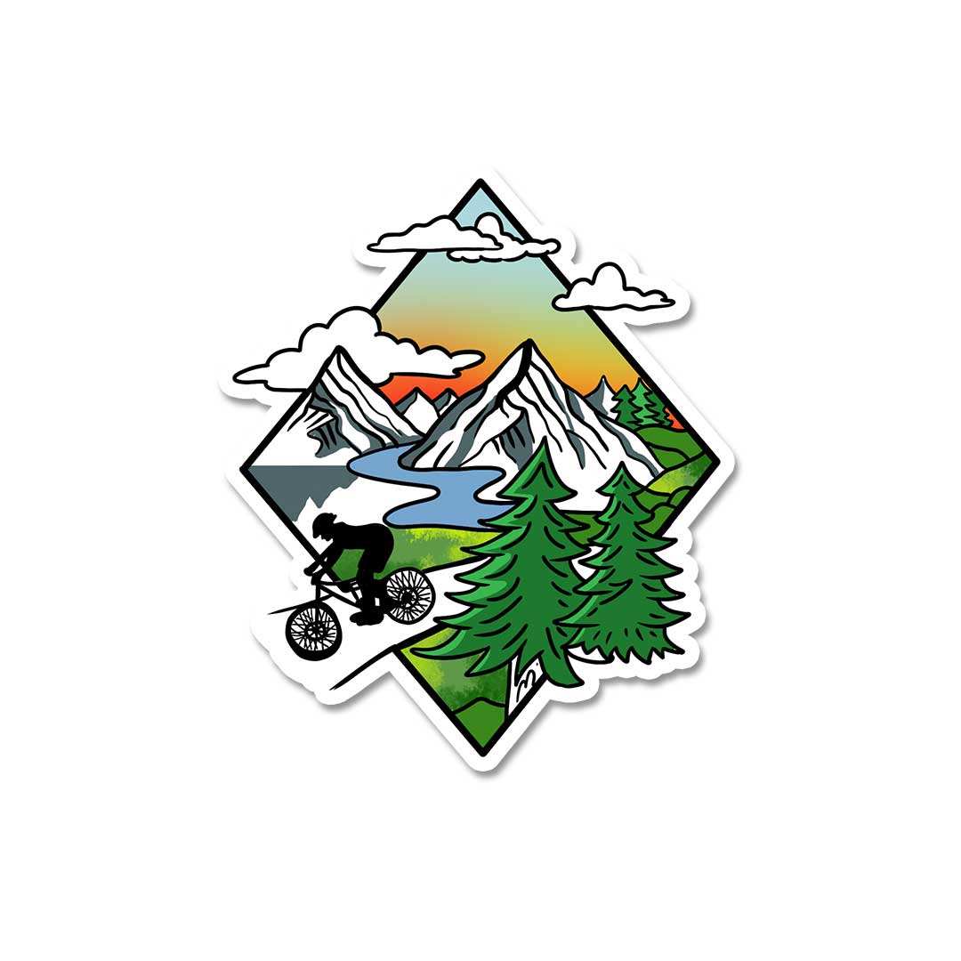 Biker In Wild  Sticker