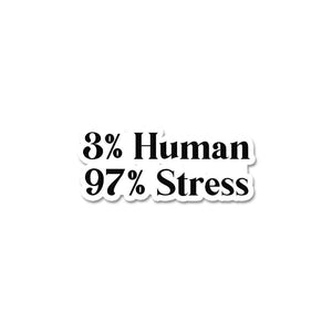 3 % Human Sticker waterproof vinyl decal for laptop, bike, car & bottle