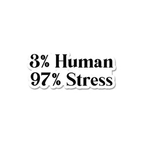 3 % Human Sticker waterproof vinyl decal for laptop, bike, car & bottle
