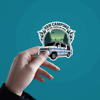 Van Camping Like Tent Camping  Sticker