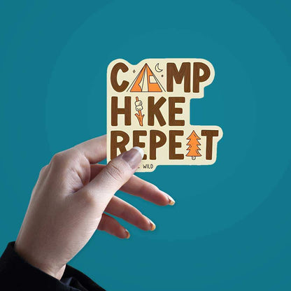 Camp Hike Repeat  Sticker