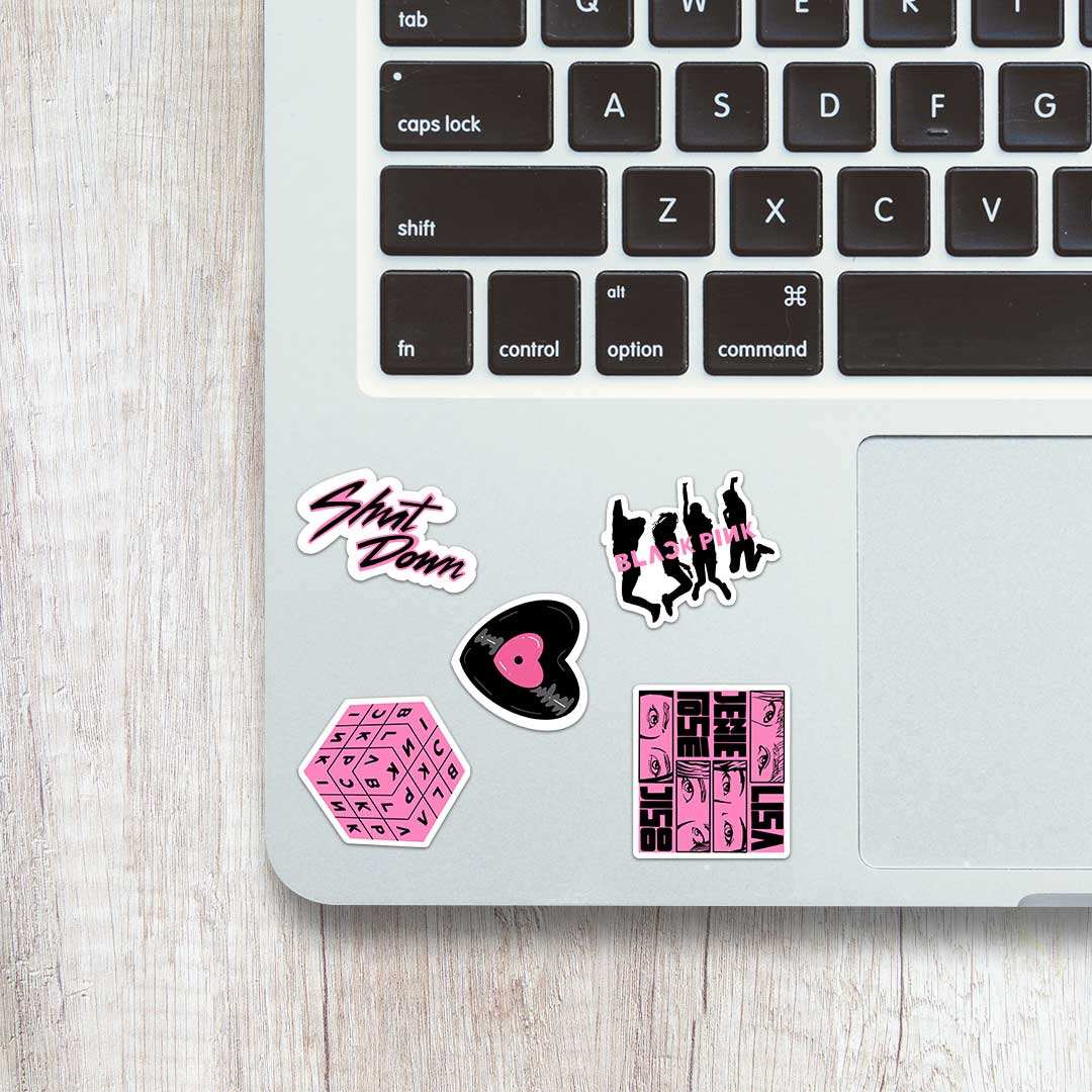 Black Pink Mini Stickers Sheet