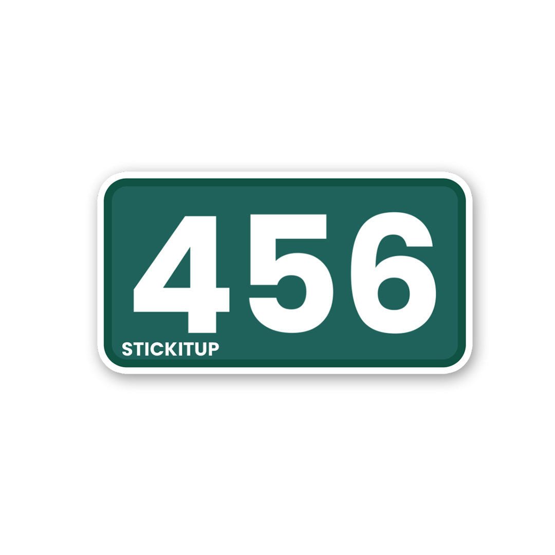 456 Sticker waterproof vinyl decal for laptop, bike, car & bottle