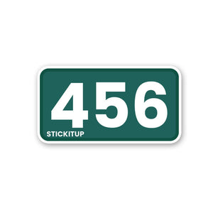 456 Sticker waterproof vinyl decal for laptop, bike, car & bottle