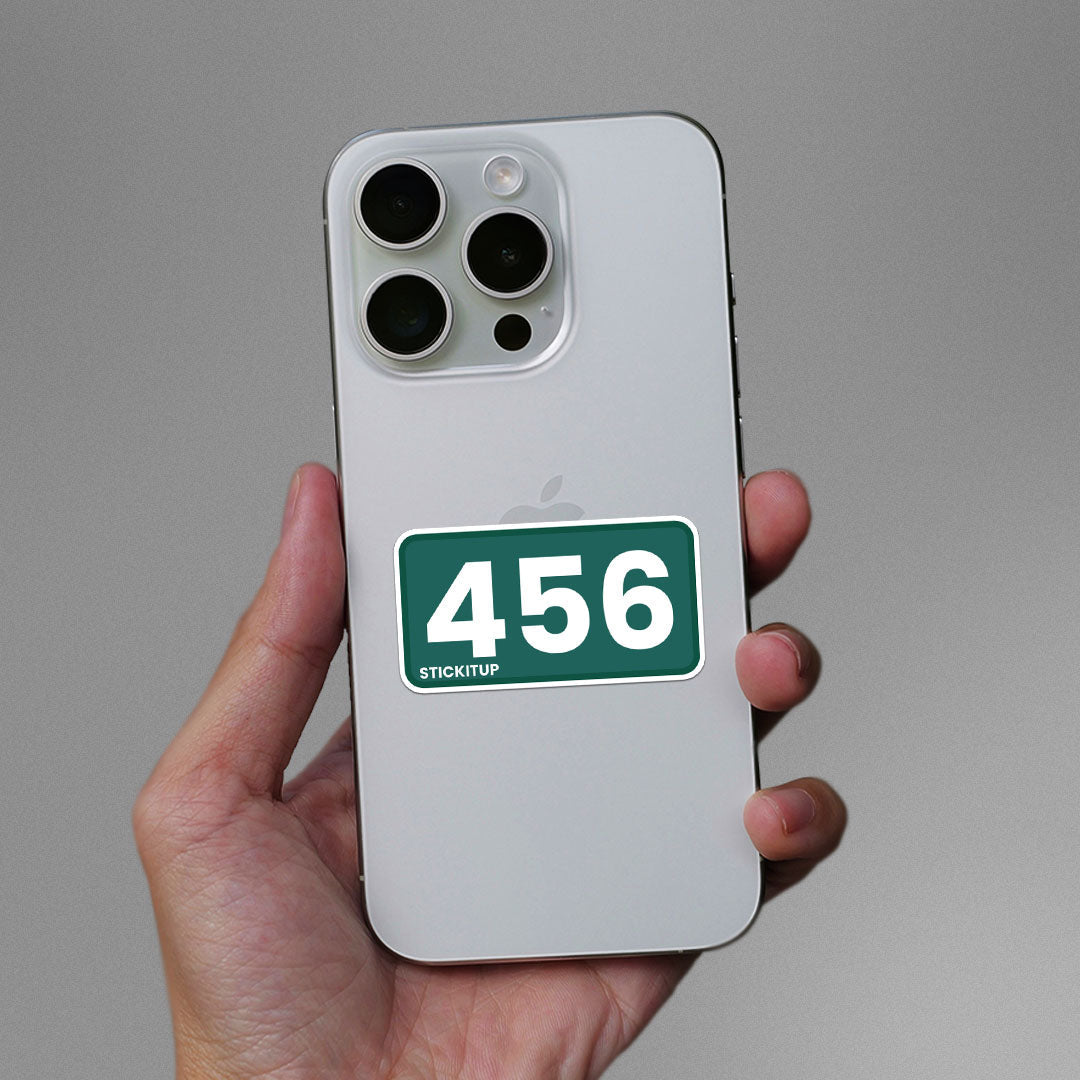 456 Sticker waterproof vinyl decal for laptop, bike, car & bottle