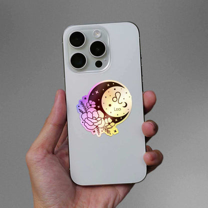 Moon Child Leo Holographic Sticker