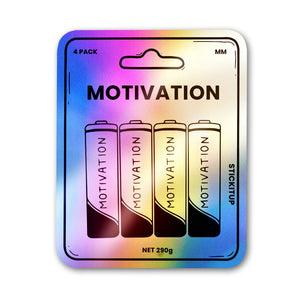 4x Motivation Holographic Stickers waterproof vinyl decal for laptop, bike, car & bottle