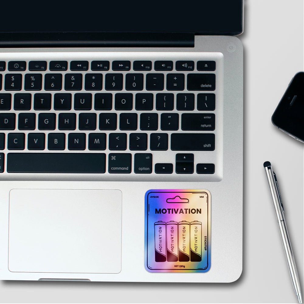 4x Motivation Holographic Stickers waterproof vinyl decal for laptop, bike, car & bottle