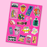 90's Kid Mini Sticker Sheet waterproof vinyl decal for laptop, bike, car & bottle