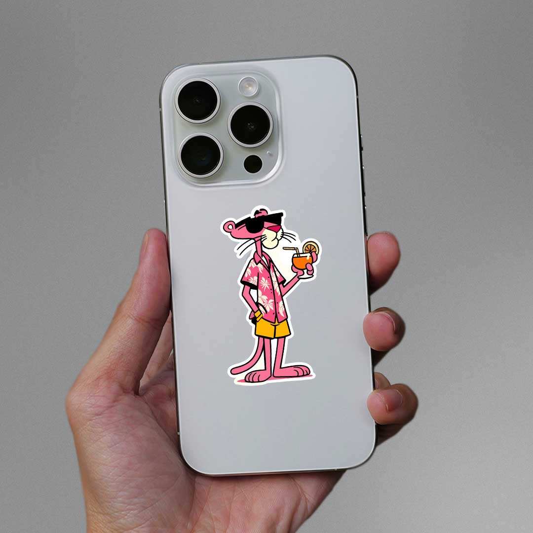 Pink Panther In Party Mood Sticker