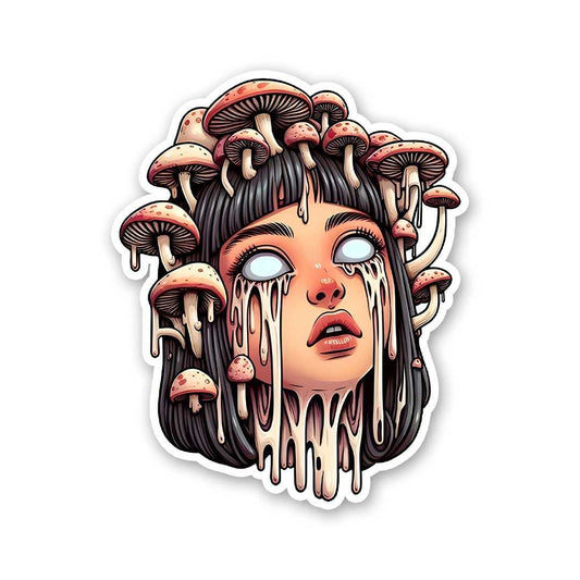 Drippy Mashroom Girl Sticker