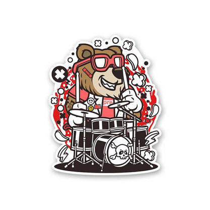 Bear Drumer Sticker